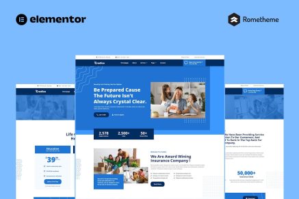 Credice- Insurance Agency Elementor Pro Full Site Template Kit