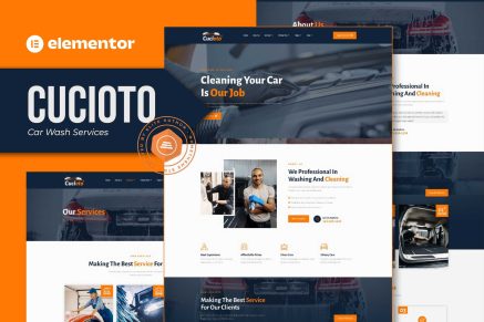 Cucioto- Car Wash Services Elementor Template Kit