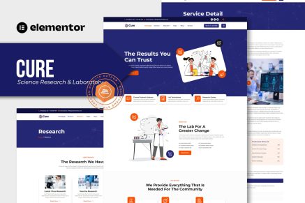 Cure- Science Research and Laboratory Elementor Template Kit