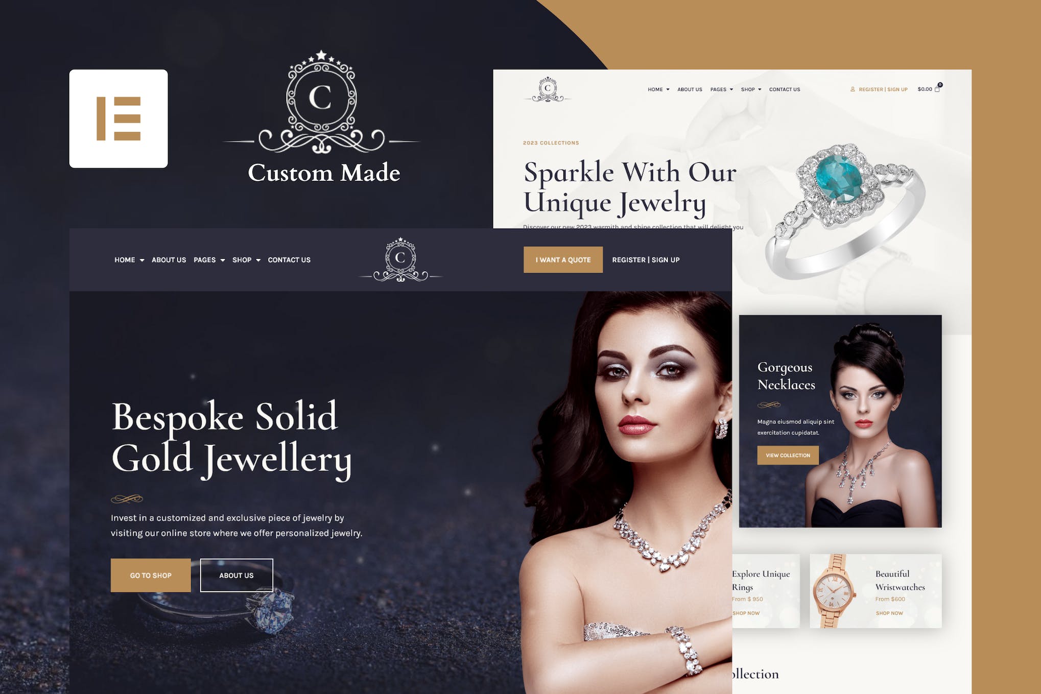 CustomMade- Customized Jewellery and Goldsmith Elementor Template Kit