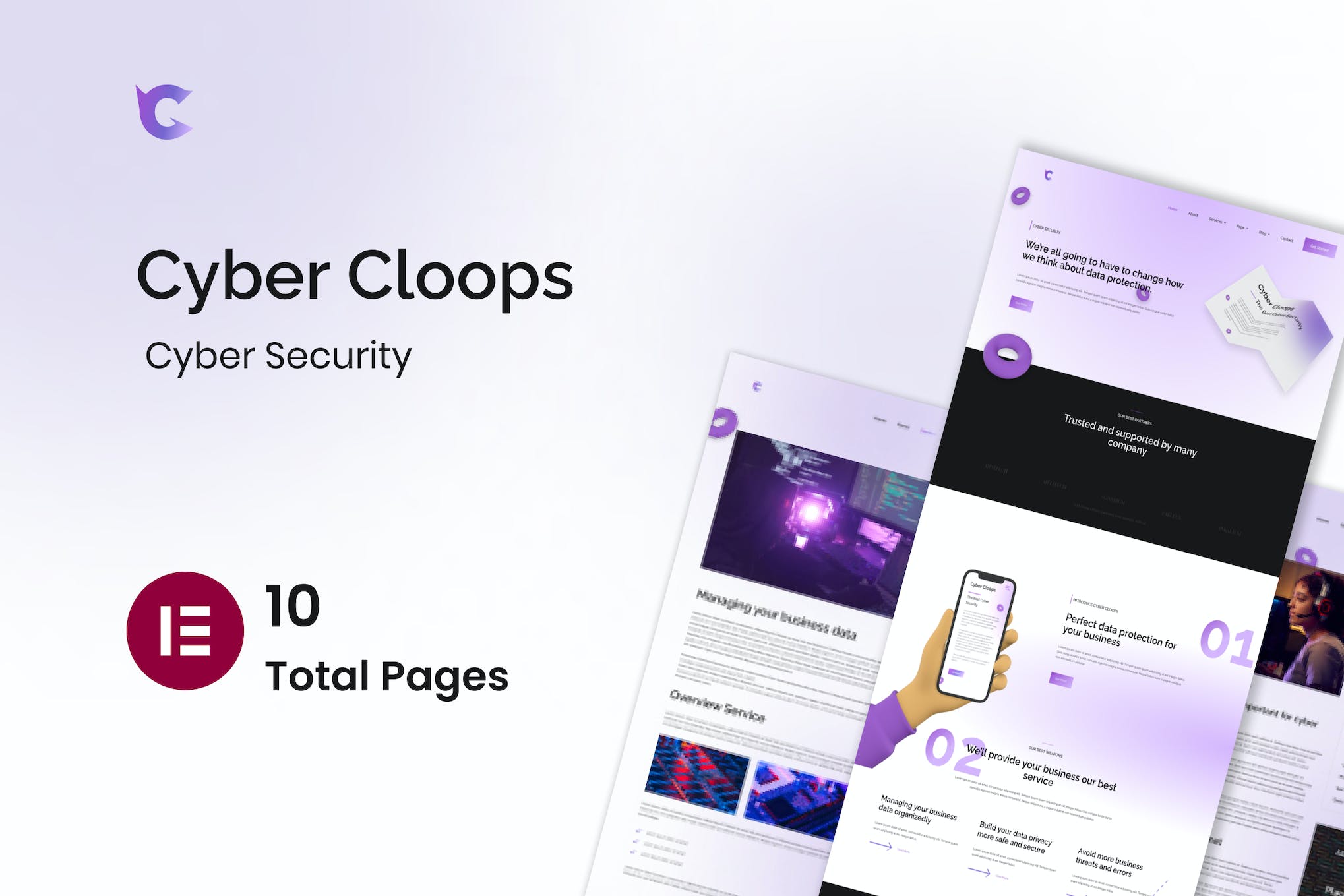 Cyber Cloop- Cyber Security Elementor Template Kits