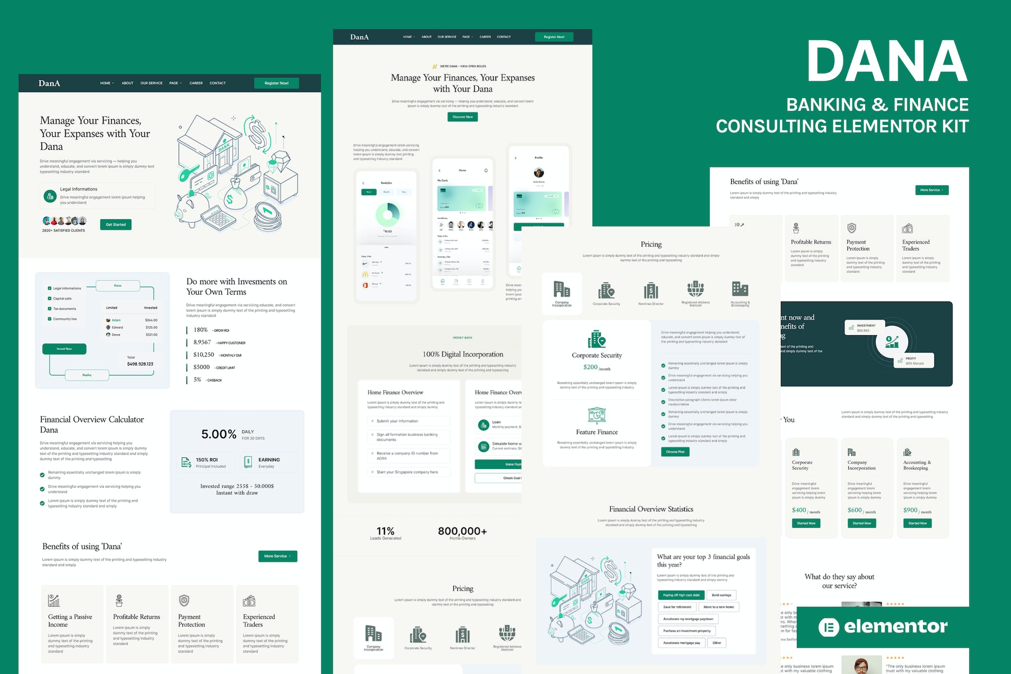 Dana- Banking and Finance Consulting Elementor Template Kit