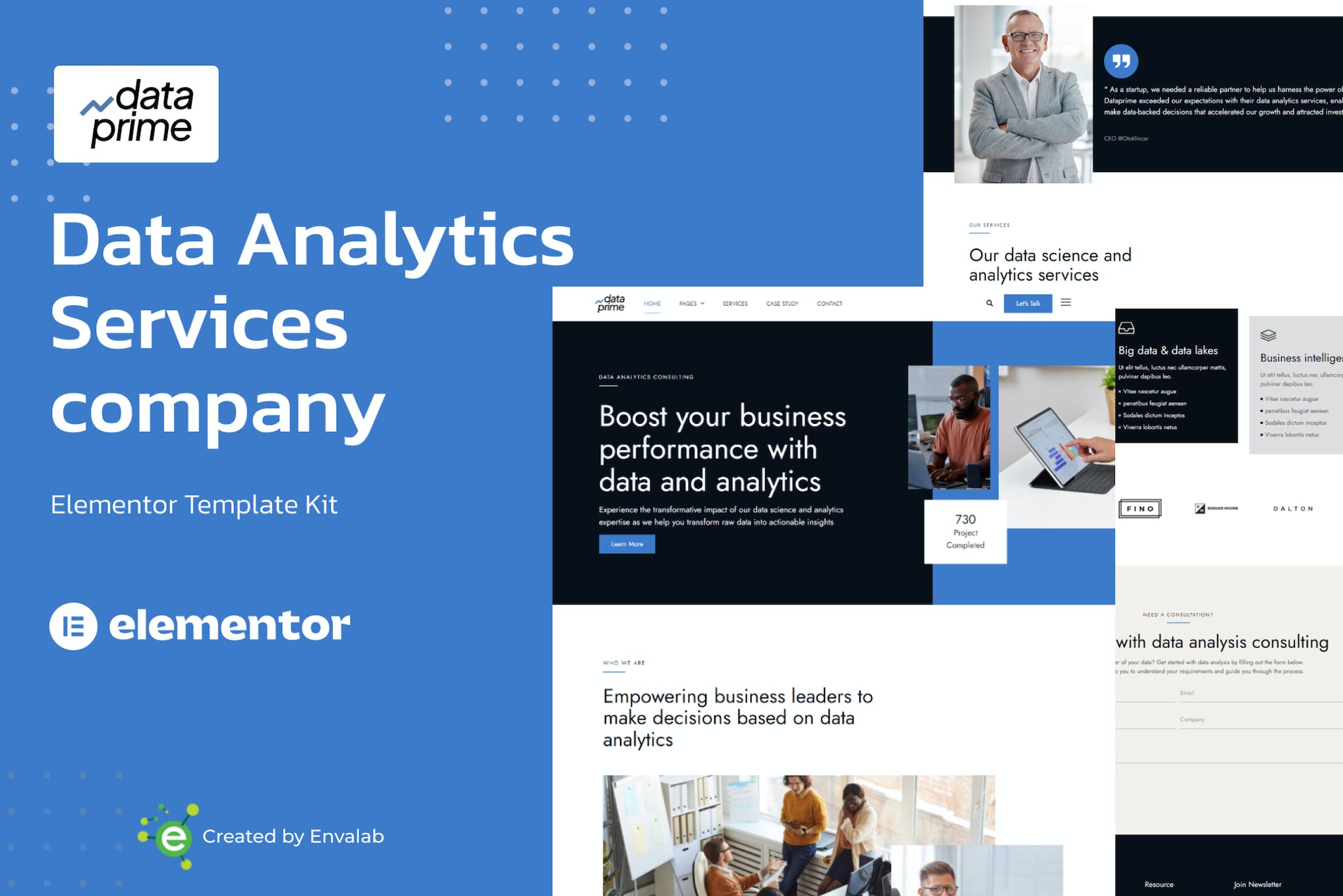 Dataprime- Data Analytics Services Elementor Template Kit