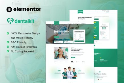 Dentalkit- Dentist and Medical Service Elementor Template Kit