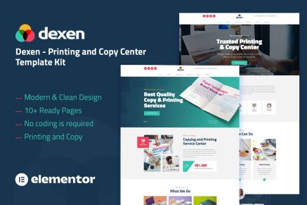 Dexen- Printing and Copy Center Elementor Template Kit