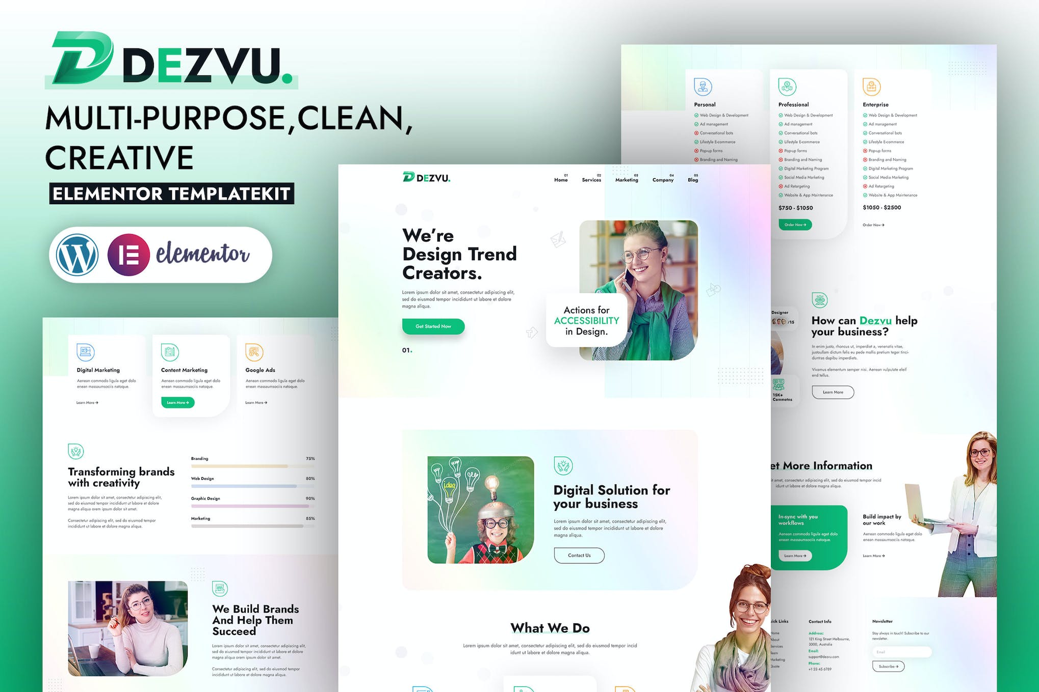 DezVu- Creative Agency Elementor Template Kit