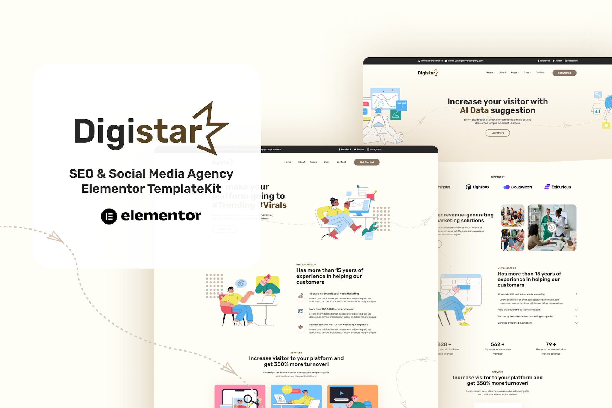 Digistar- SEO and Social Media Agency Elementor Templat Kit