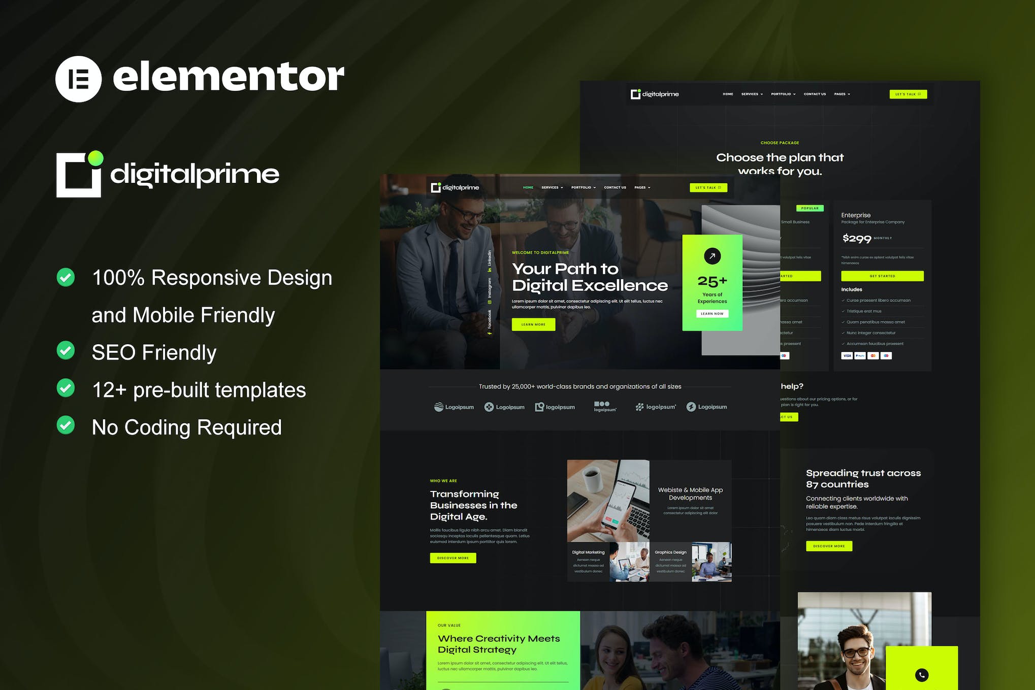 DigitalPrime- Digital Agency Elementor Template Kit