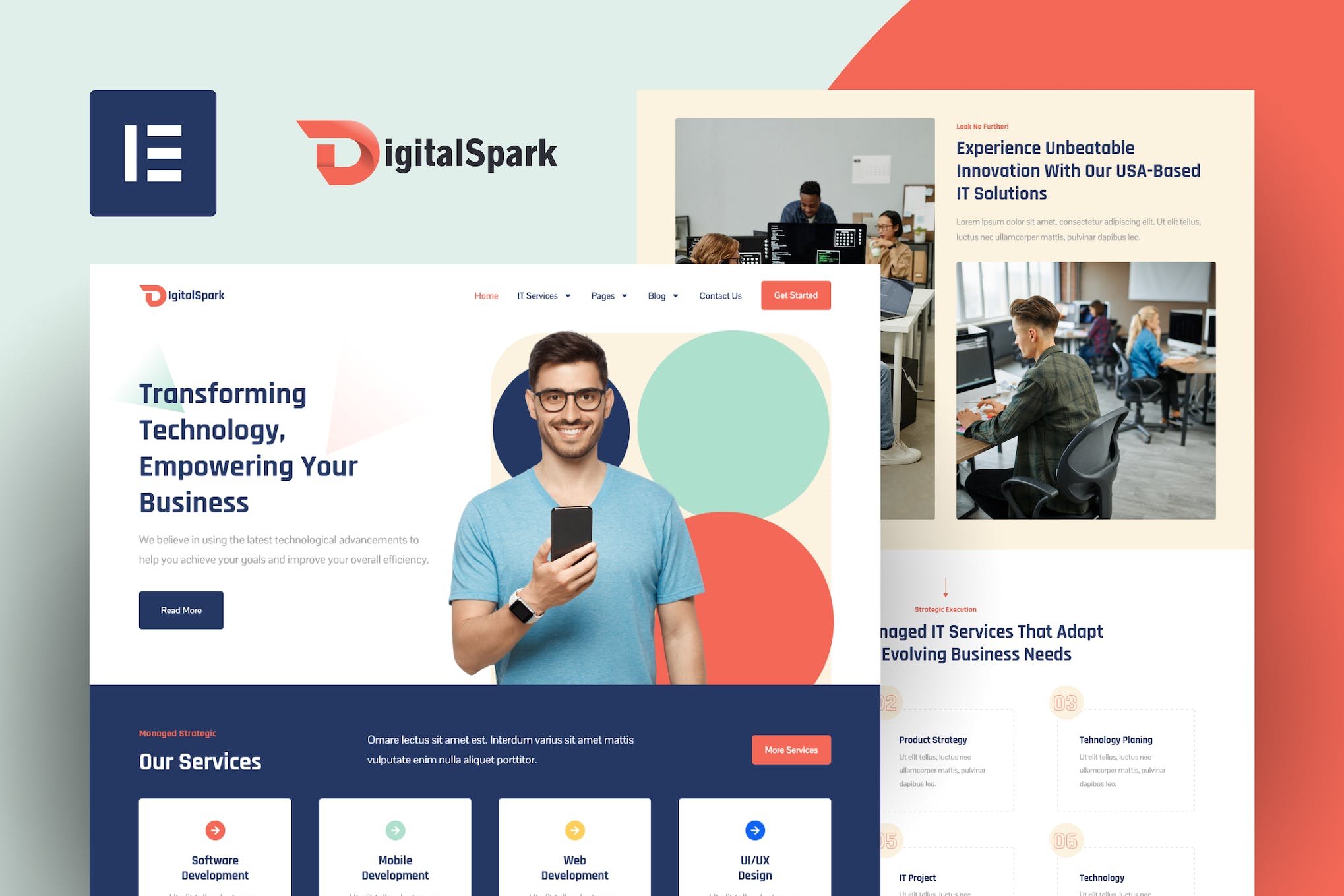 DigitalSpark- IT Services Elementor Template Kit