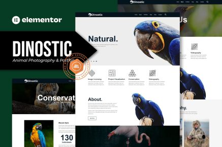 Dinostic- Animal Photography and Portfolio Elementor Template Kit