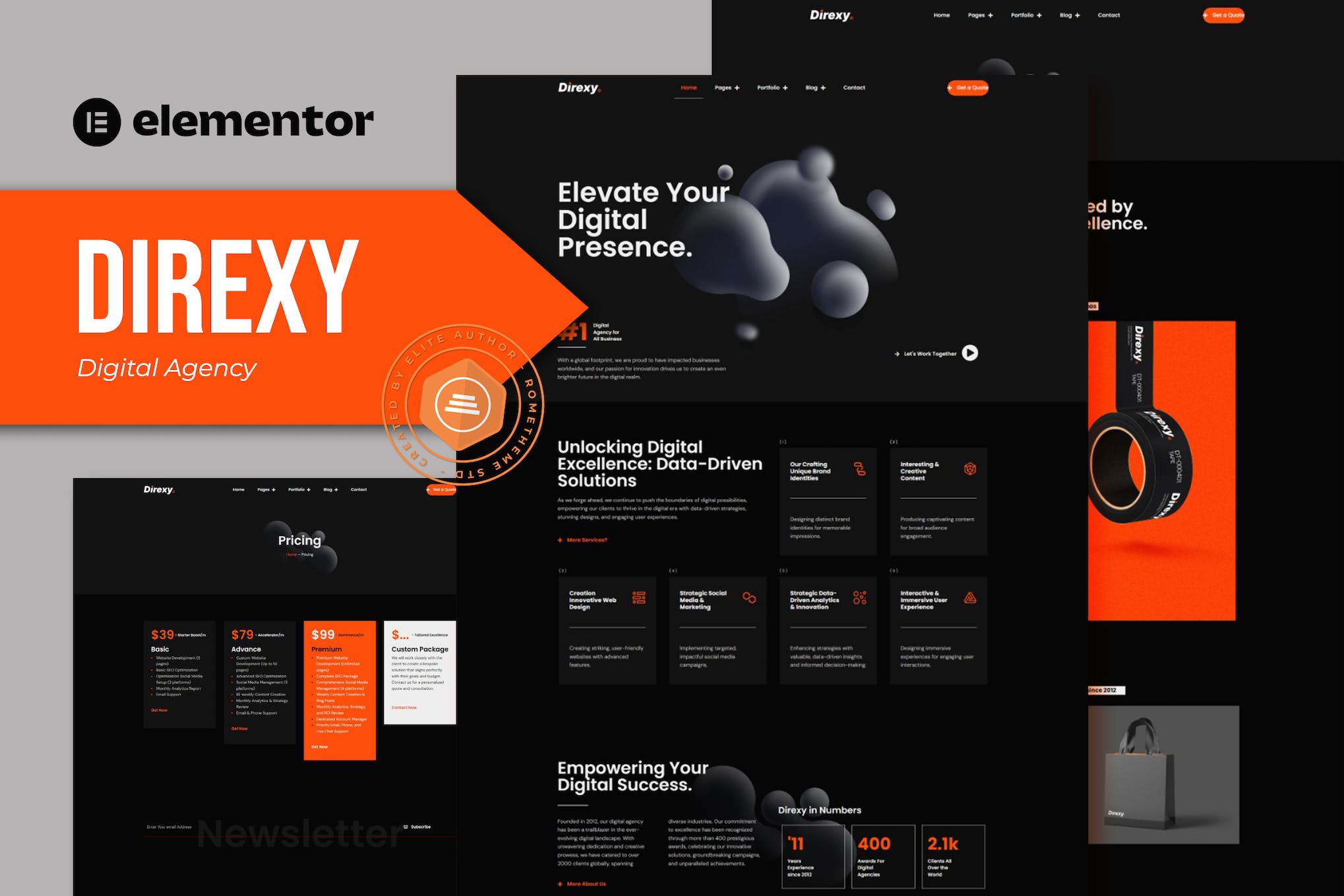 Direxy- Digital Agency Elementor Pro Template Kit