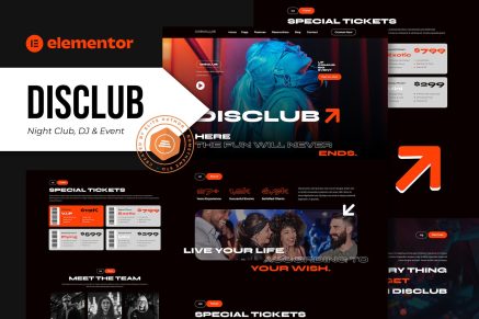Disclub- Night Club DJ and Events Elementor Pro Template Kit