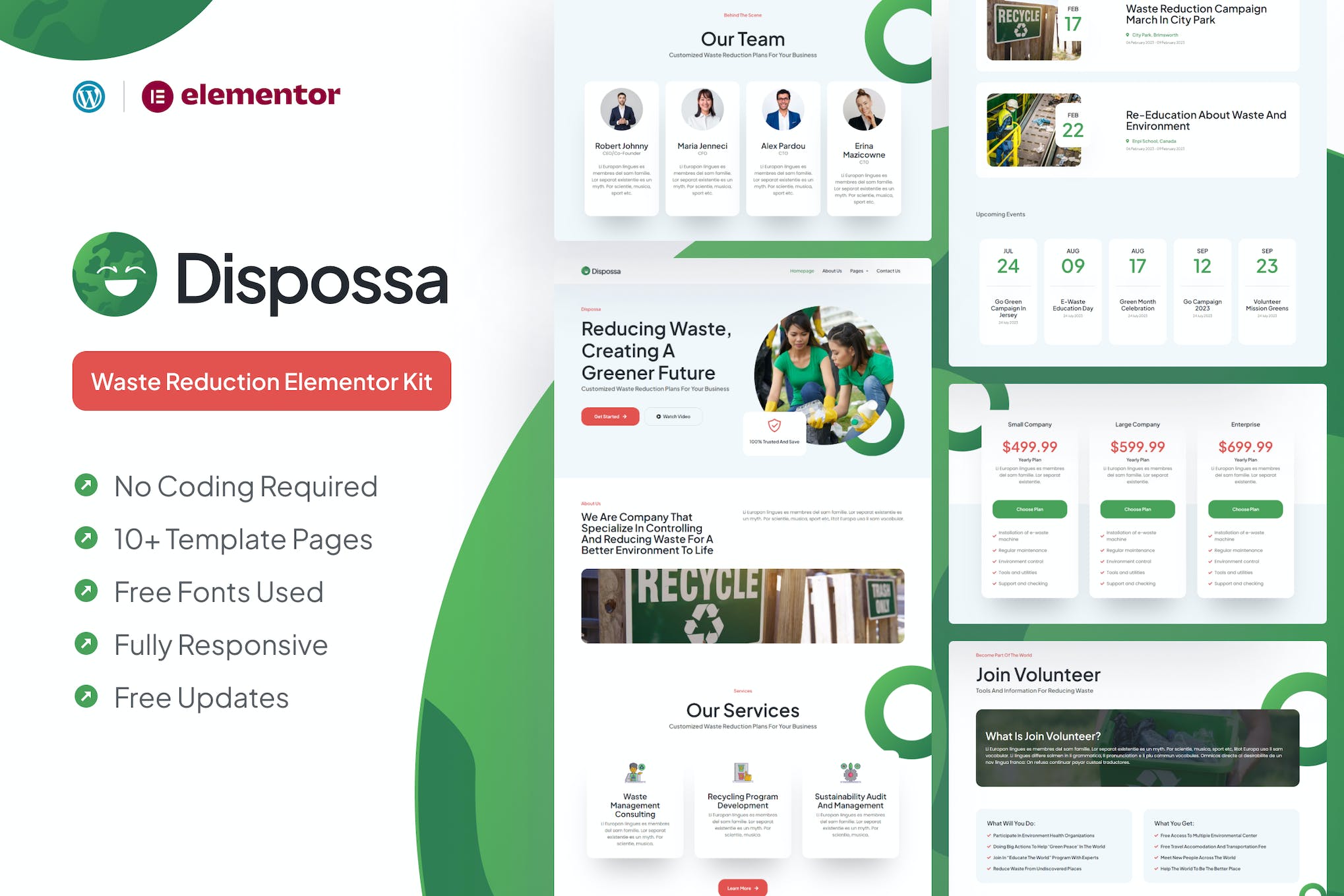Dispossa- Waste Reduction Elementor Pro Template Kit