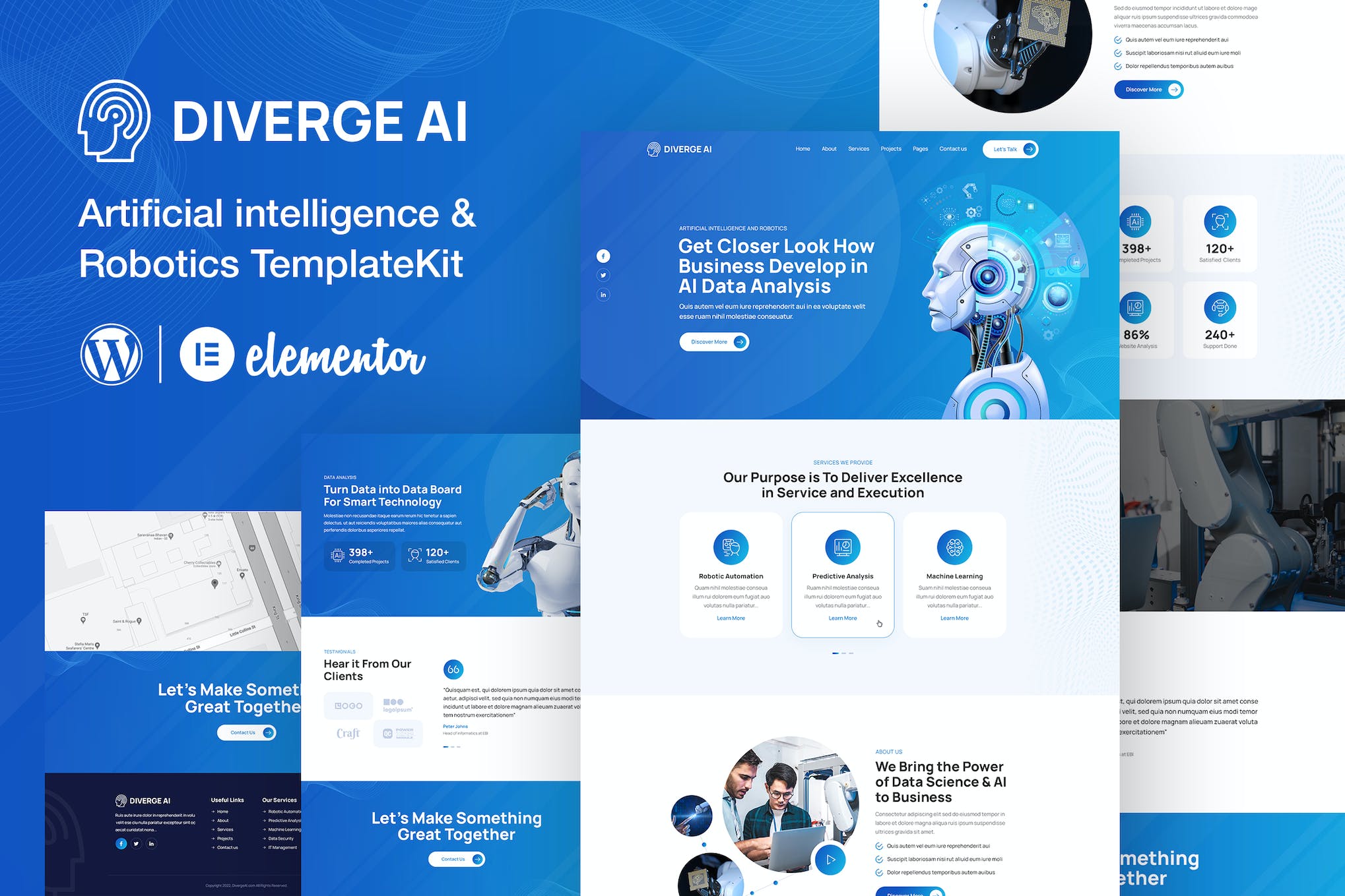 Diverge AI- Robotics Elementor Template Kit