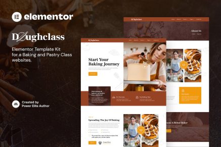 Doughclass- Baking and Pastry Class Elementor Template Kit