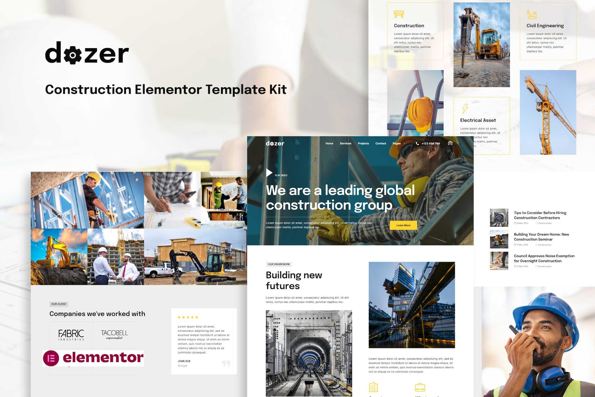 Dozer- Construction Elementor Template Kit