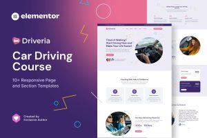 Driveria – Car Driving Course Elementor Template Kit