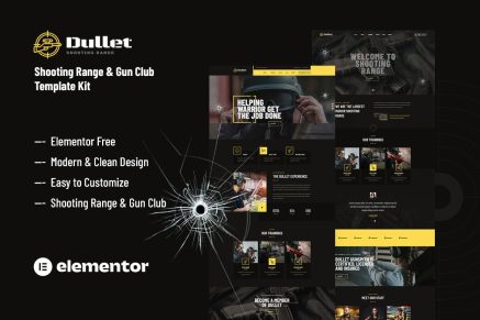 Dullet- Shooting Range and Gun Club Elementor Template Kit