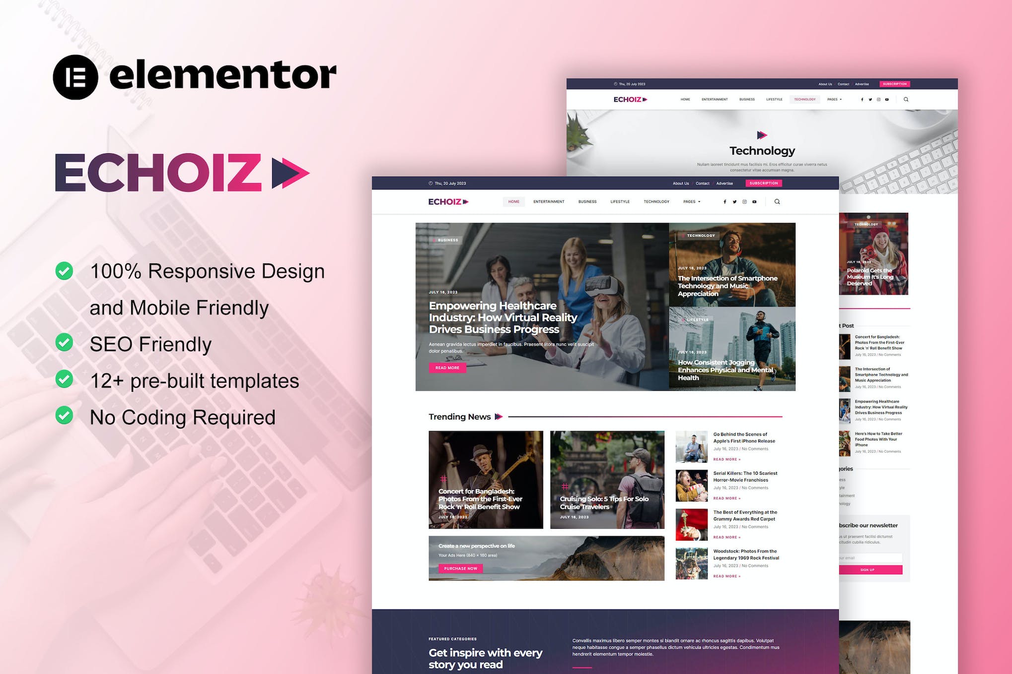 Echoiz- News and Magazine Elementor Pro Template Kit