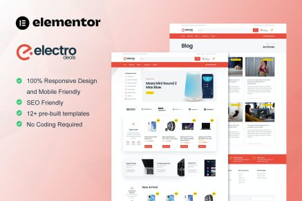 ElectroDeals- Woocommerce Electronic Store Elementor Template Kit