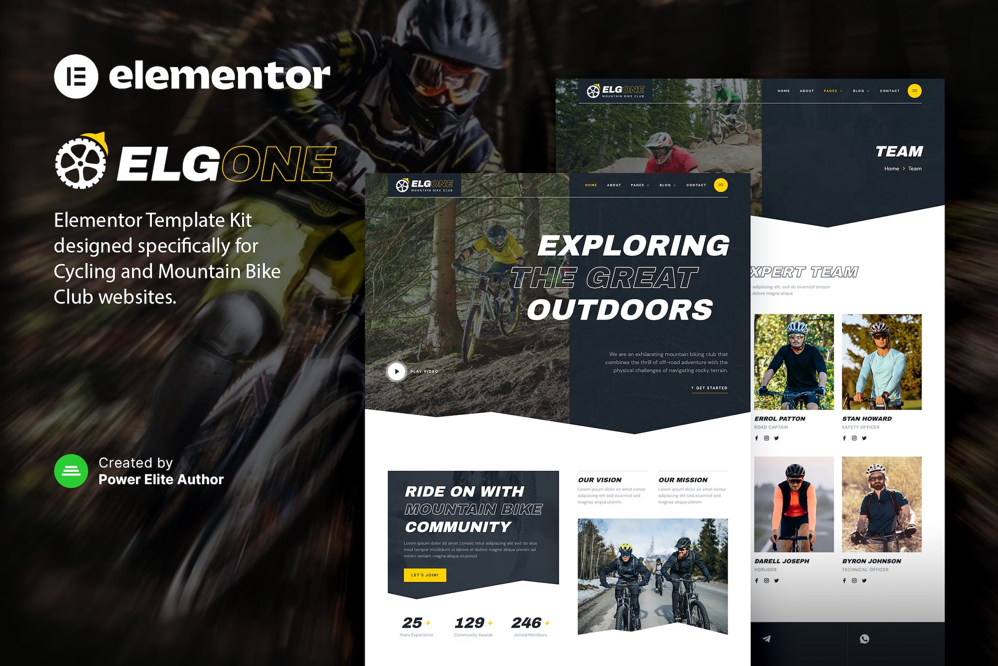Elgone- Cycling and Mountain Bike Club Elementor Template Kit