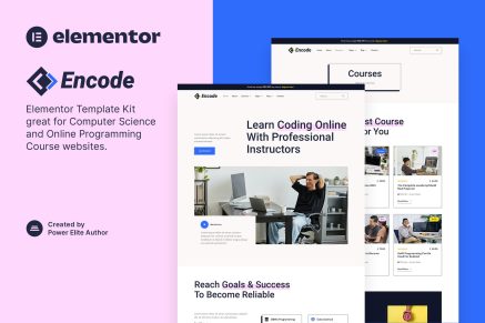 Encode- Online Programming and Computer Science Course Elementor Template Kit