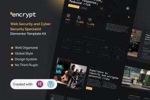 Encrypt – Cyber Security Specialist Elementor Pro Template Kit