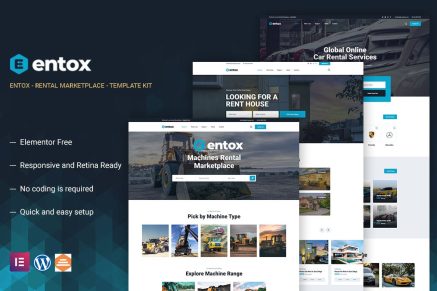 Entox- Car Rental Marketplace Elementor Template Kit