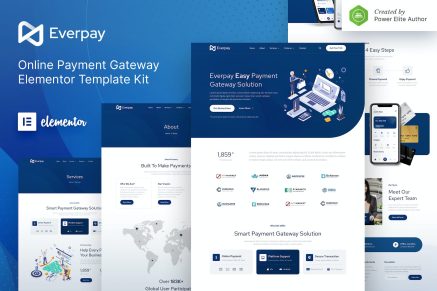 Everpay- Online Payment Gateway and Fintech Elementor Template Kit