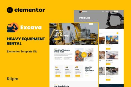 Excava- Heavy Equipment Rental Elementor Template Kit