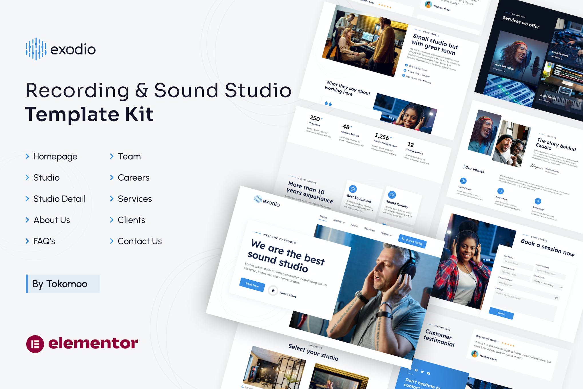 Exodio- Recording and Sound Studio Elementor Template Kit