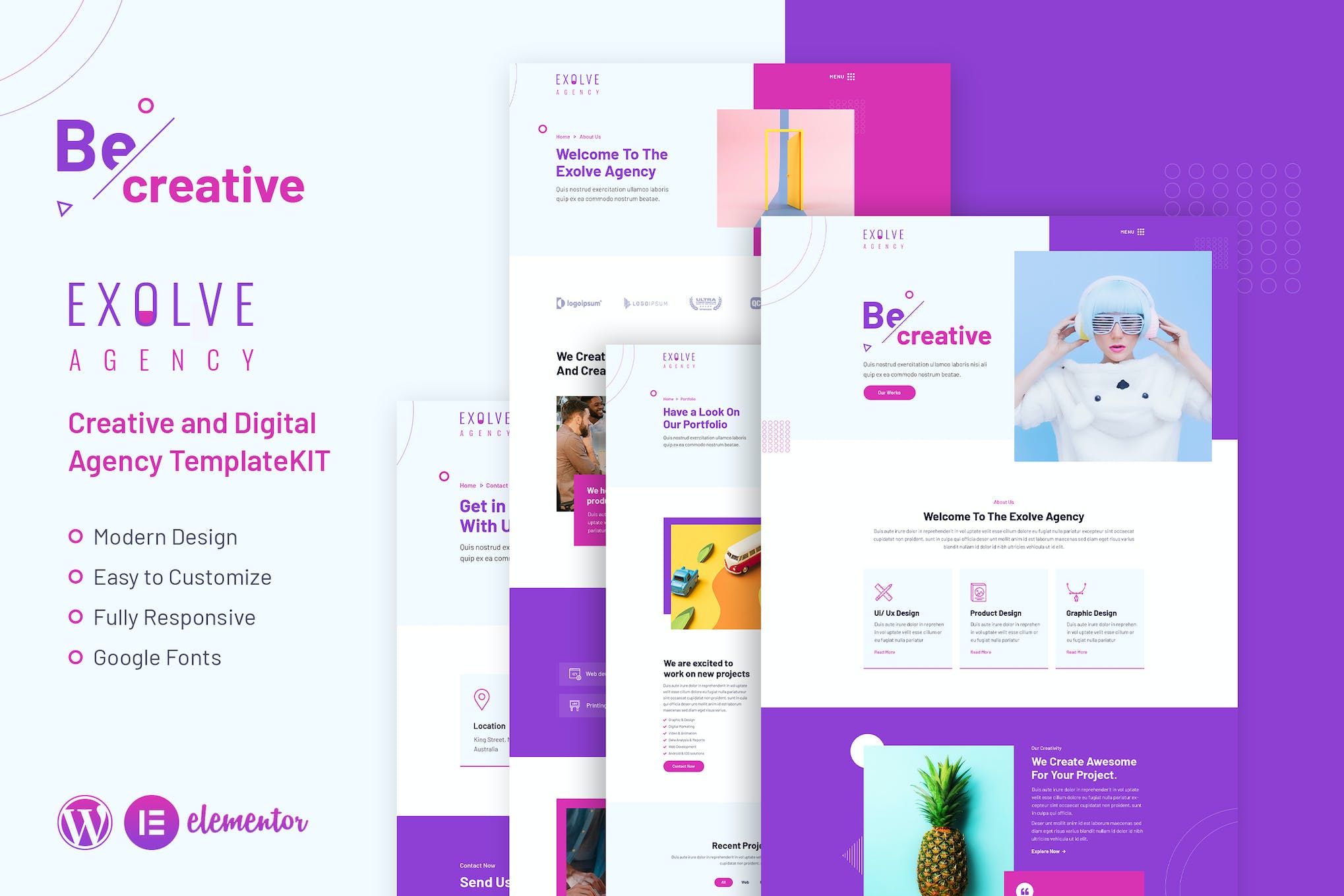 Exolve- Creative Portfolio Elementor Template Kit