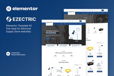 Ezectric- Electrical Supply Store Elementor Template Kit