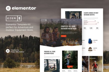 Ezer- Outdoor and Adventure Equipment Store Elementor Template Kit