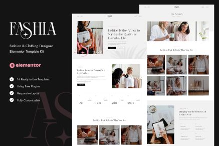 Fashia- Fashion and Clothing Designer Elementor Template Kit