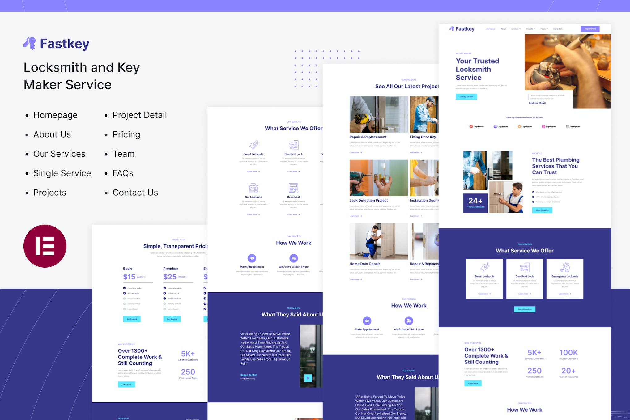 Fastkey- Locksmith and Key Maker Service Elementor Template Kit