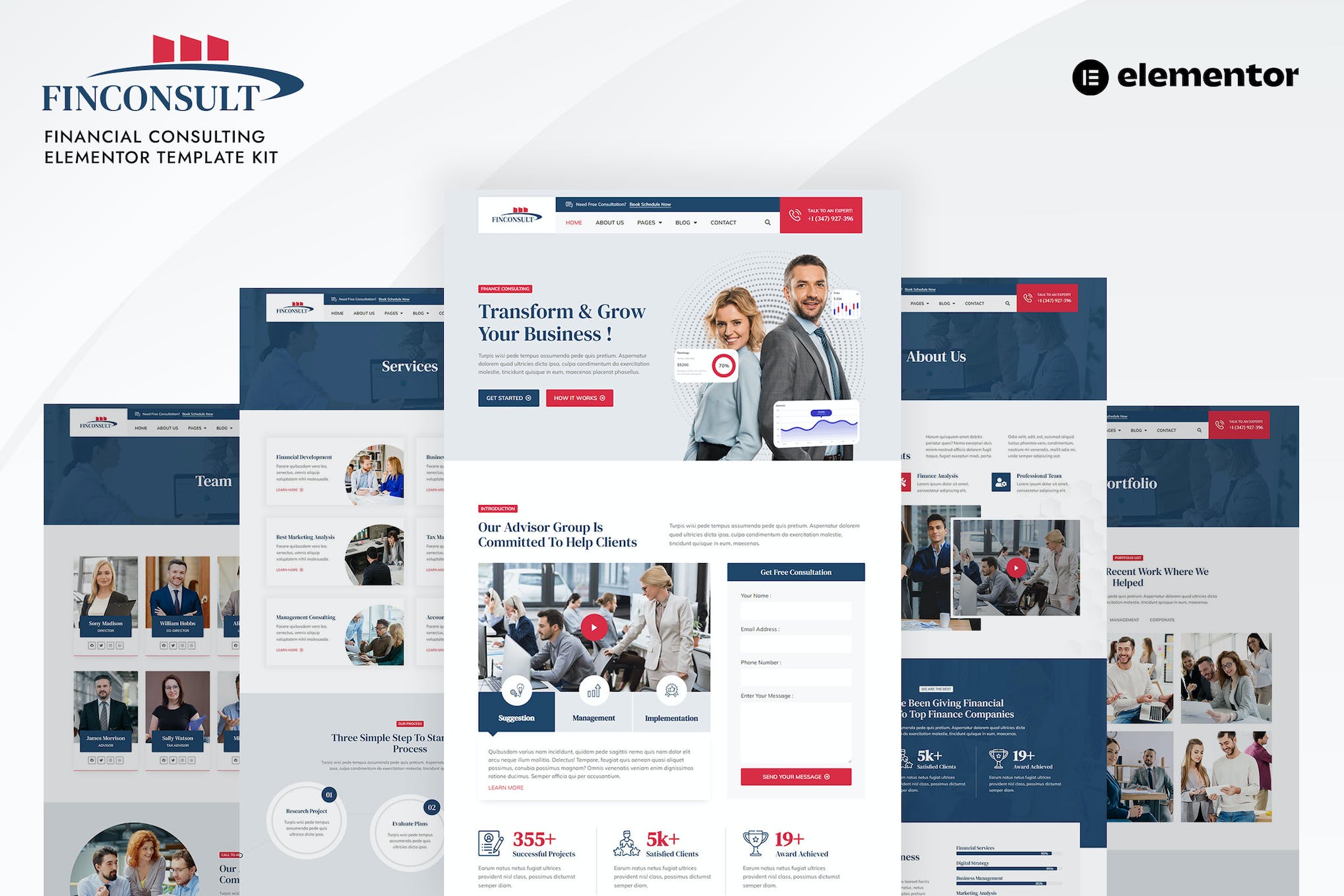 Finconsult- Financial Consulting Elementor Template Kit