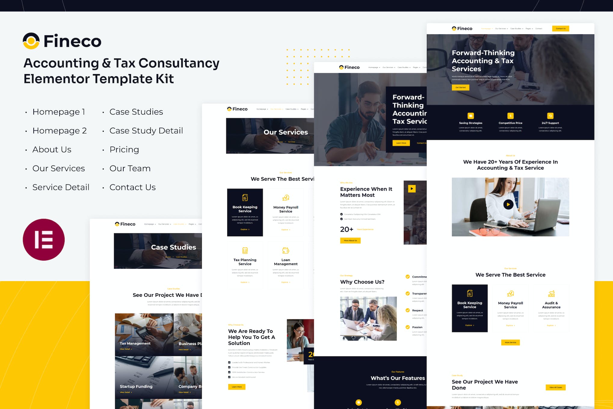 Fineco- Accounting and Tax Consultancy Services Elementor Template Kit