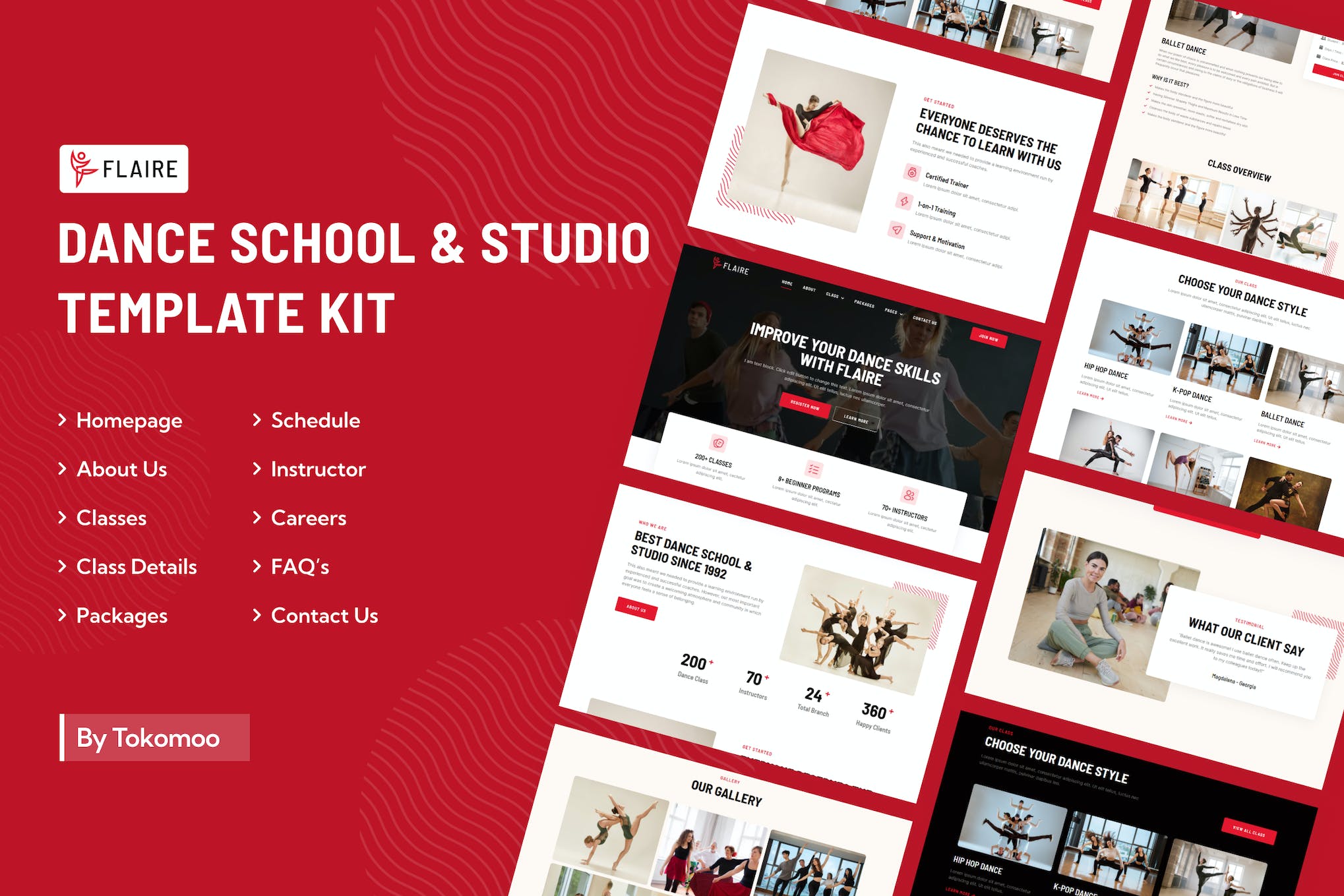 Flaire- Dance School and Studio Elementor Template Kit