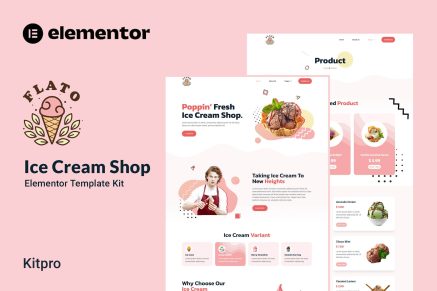 Flato- Ice Cream Shop Elementor Template Kit