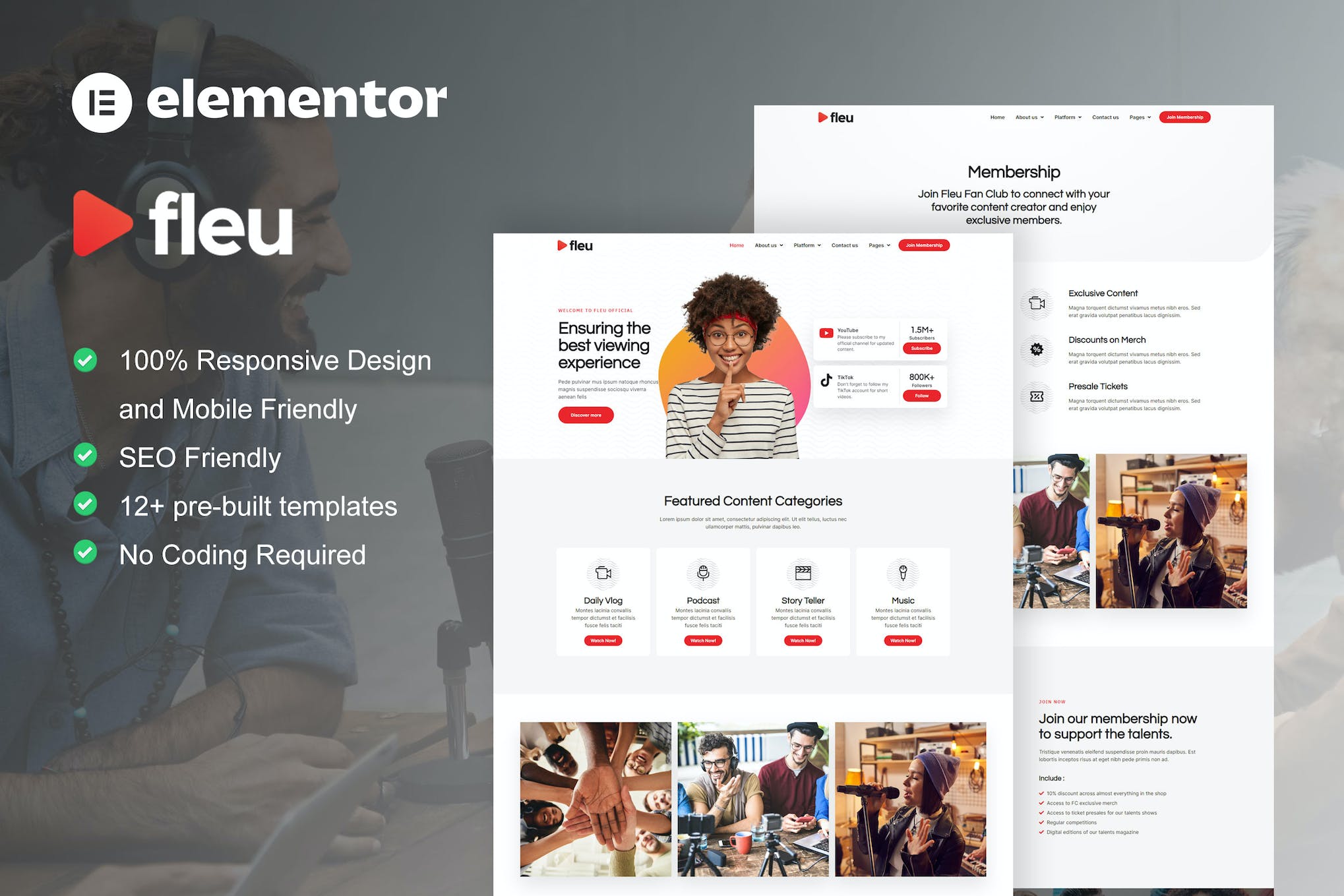 Fleu- Creative Content Creators Elementor Template Kit