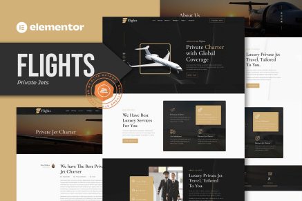 Flights- Private Jets Elementor Template Kit