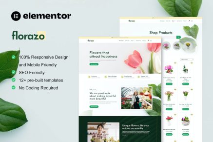 Florazo- WooCommerce Florist and Flower Shop Elementor Template Kit
