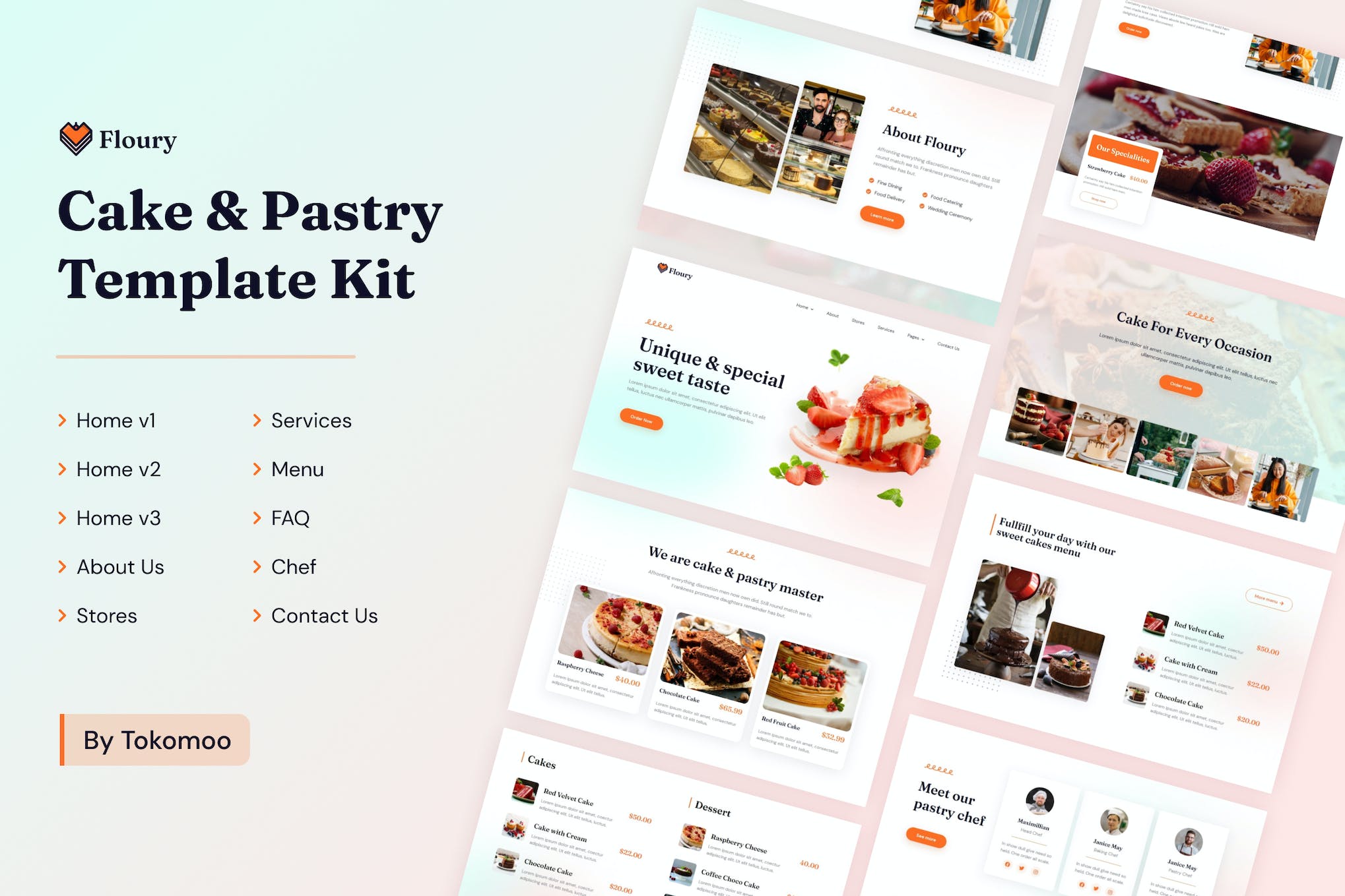 Floury- Cake and Pastry Elementor Template Kit