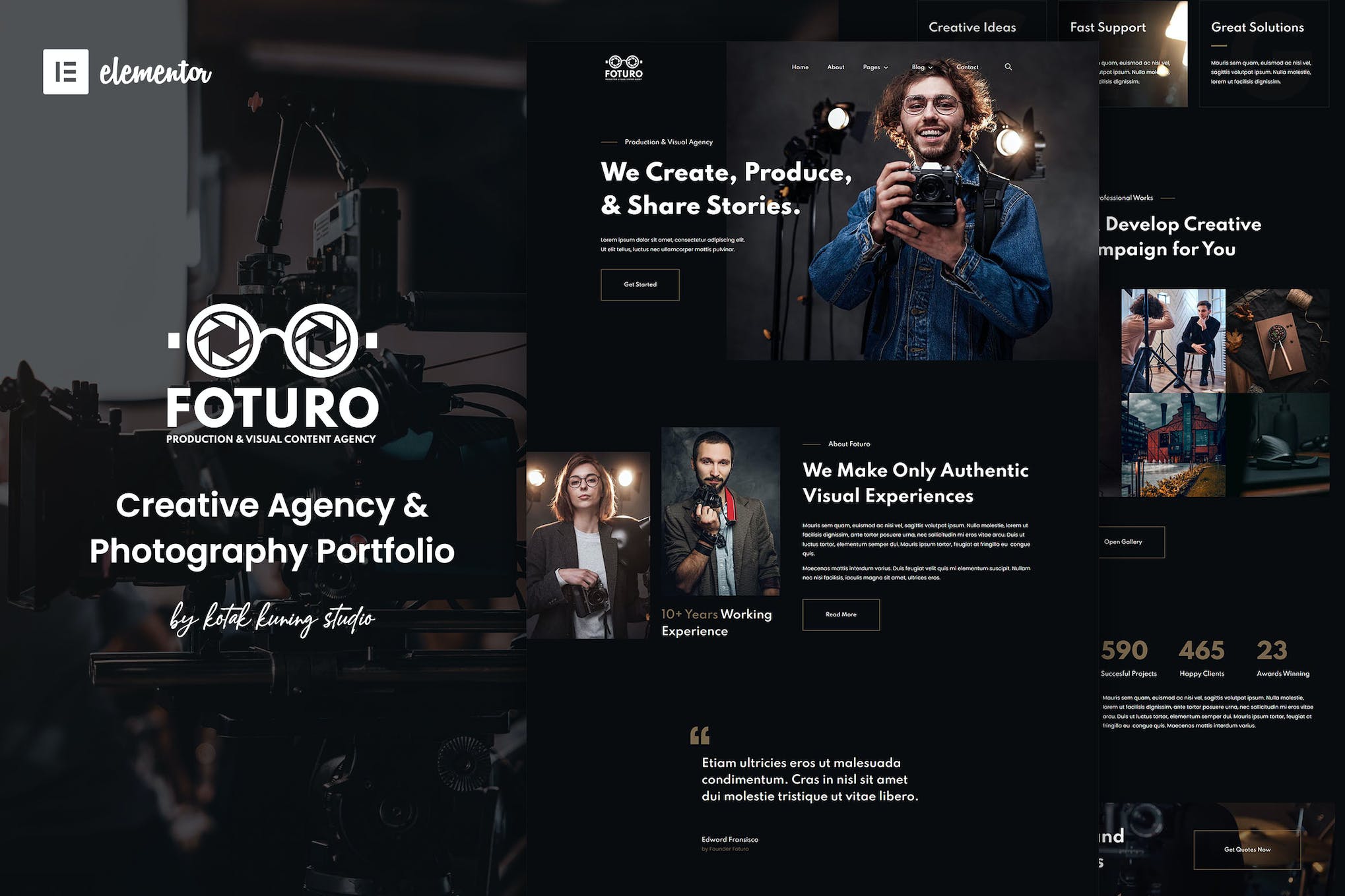 Foturo- Photography Portfolio and Creative Agency Elementor Template Kit