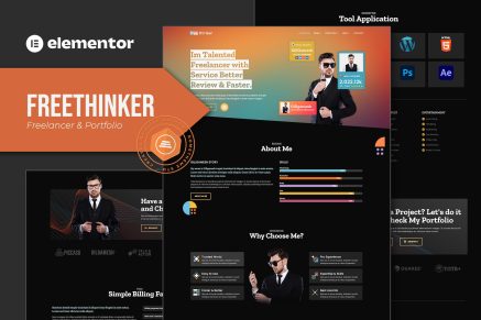Freethinker- Freelancer and Portfolio Elementor Template Kit