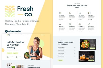 Freshco- Healthy Food and Nutrition Service Elementor Template Kit