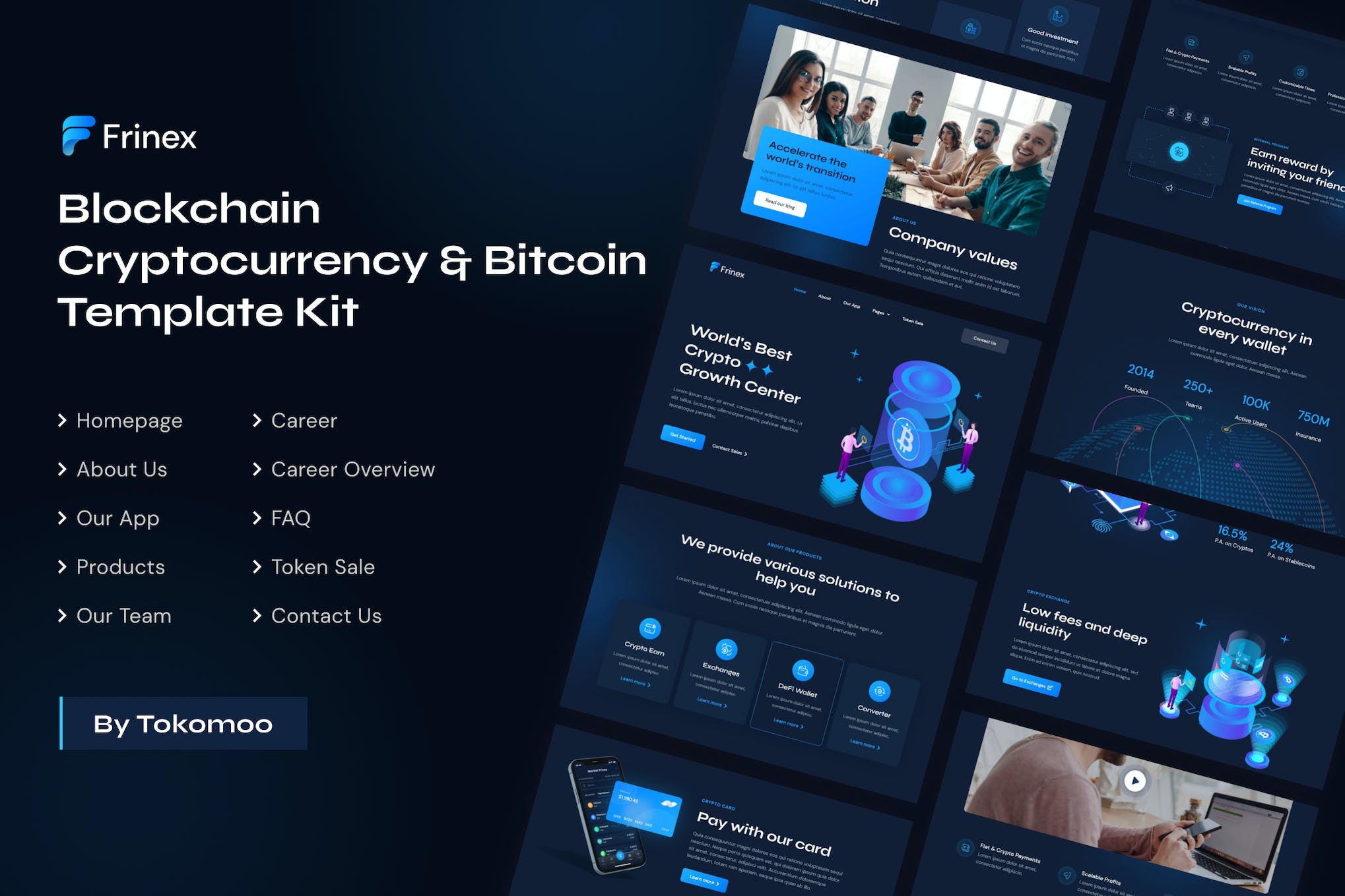 Frinex- Blockchain Cryptocurrency and Bitcoin Elementor Template Kit