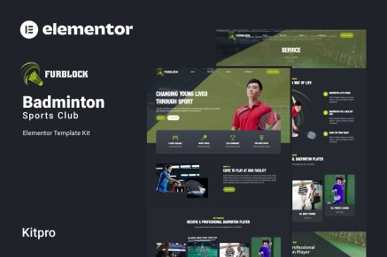 Furblock- Badminton Club Elementor Template Kit