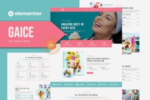 Gaice – Ice Cream Shop Elementor Template Kit